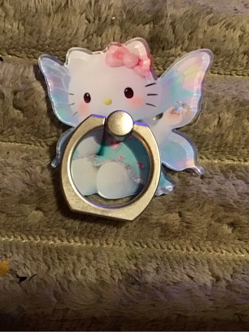 Sanrio Hello Kitty Fairy Ring Holder - Pastel Pink, Blue & Iridescent
